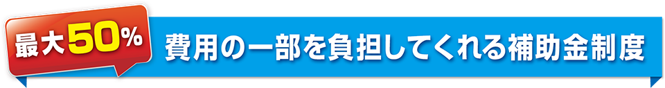 費用の一部を負担してくれる補助金制度